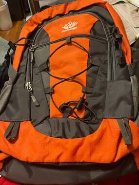 Vanaheimr Outdoor Hiking Backpack Orange Grey Lightweight Daypack Camping Bag